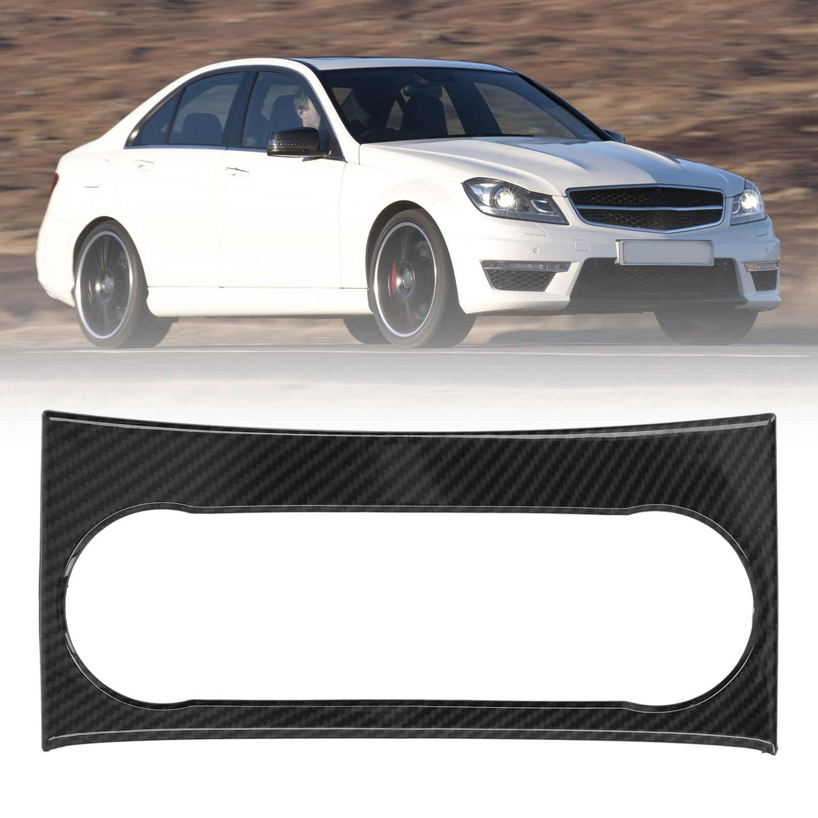 Dekorativer Aufnäher Aus Strukturierter Kohlefaser Für Den Rahmen Der Klimabedienknöpfe In Der Mittelkonsole Des Fahrzeugs, Kompatibel Mit Mercedes-benz C-klasse W204 2011-2015 (referenz: Oc04086)