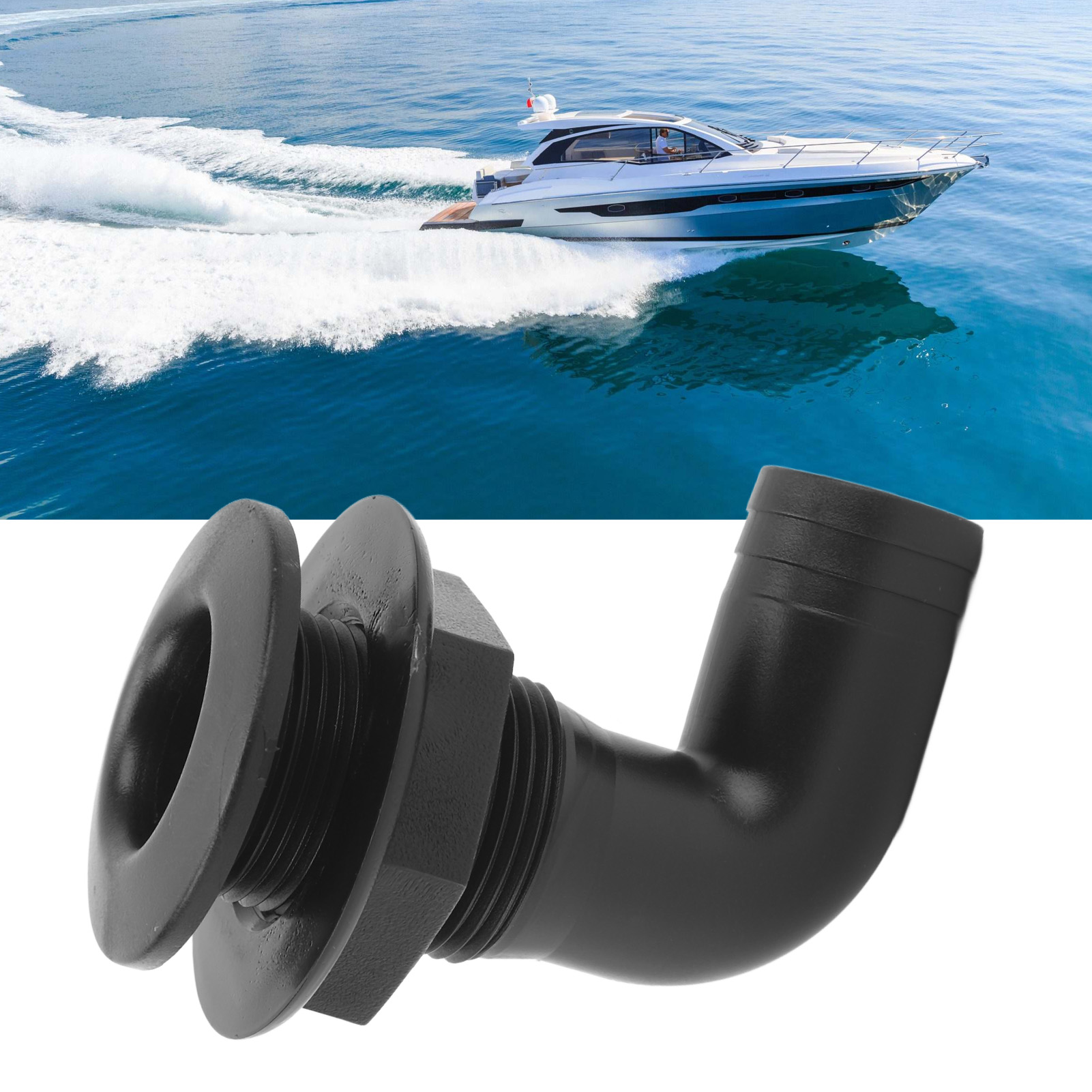 90°-schiffsablauf Mit Rückschlagventil, Bilgenablauf Für Yachten, Abwasserablauf Für Schiffe, Schwarz