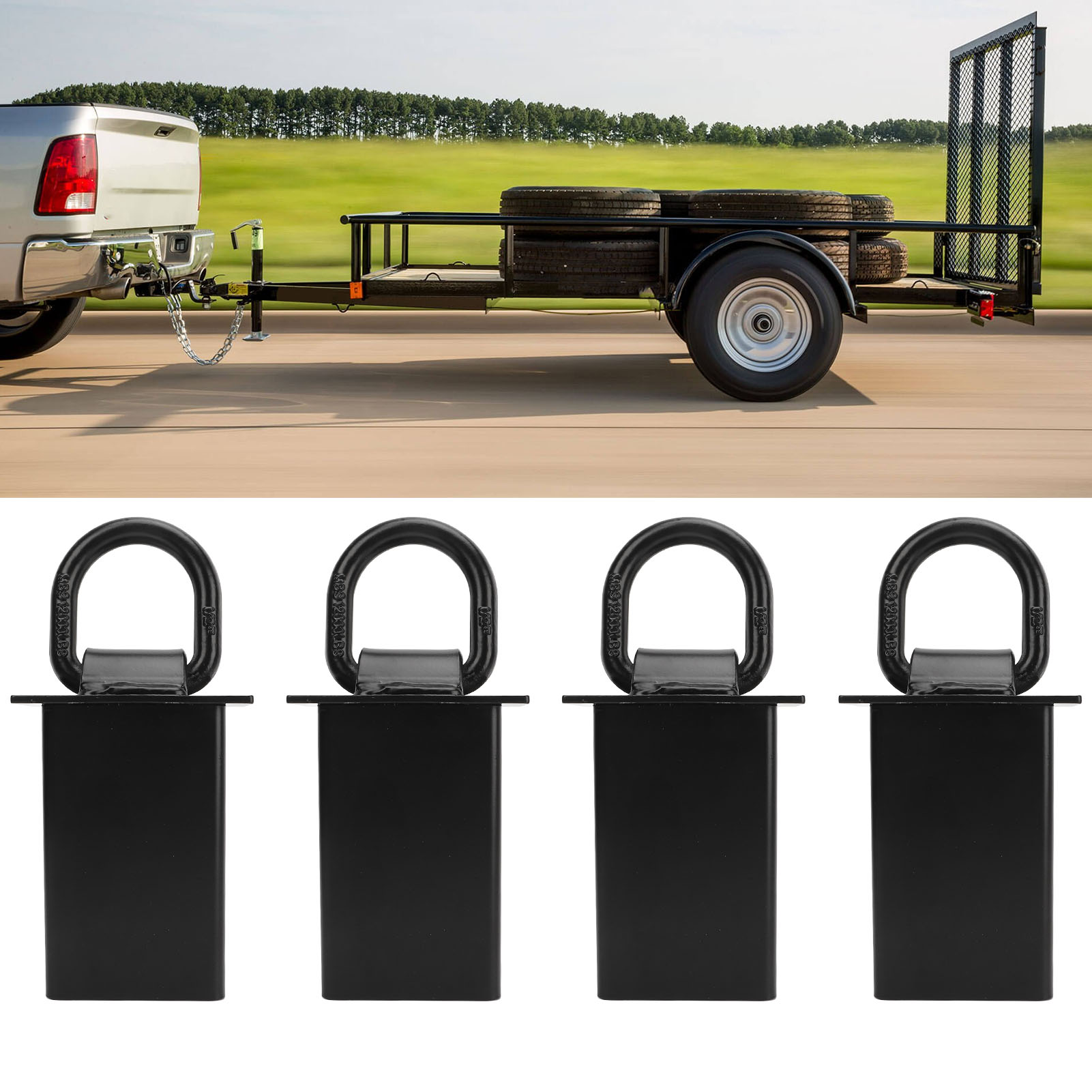4 Schwarze Anhängerkupplungsbolzen, Robuste, Abnehmbare D-bolzen Für Nutzanhänger, Pritschenwagen Und Lastwagen Mit Kupplungsbolzen (übergewicht)