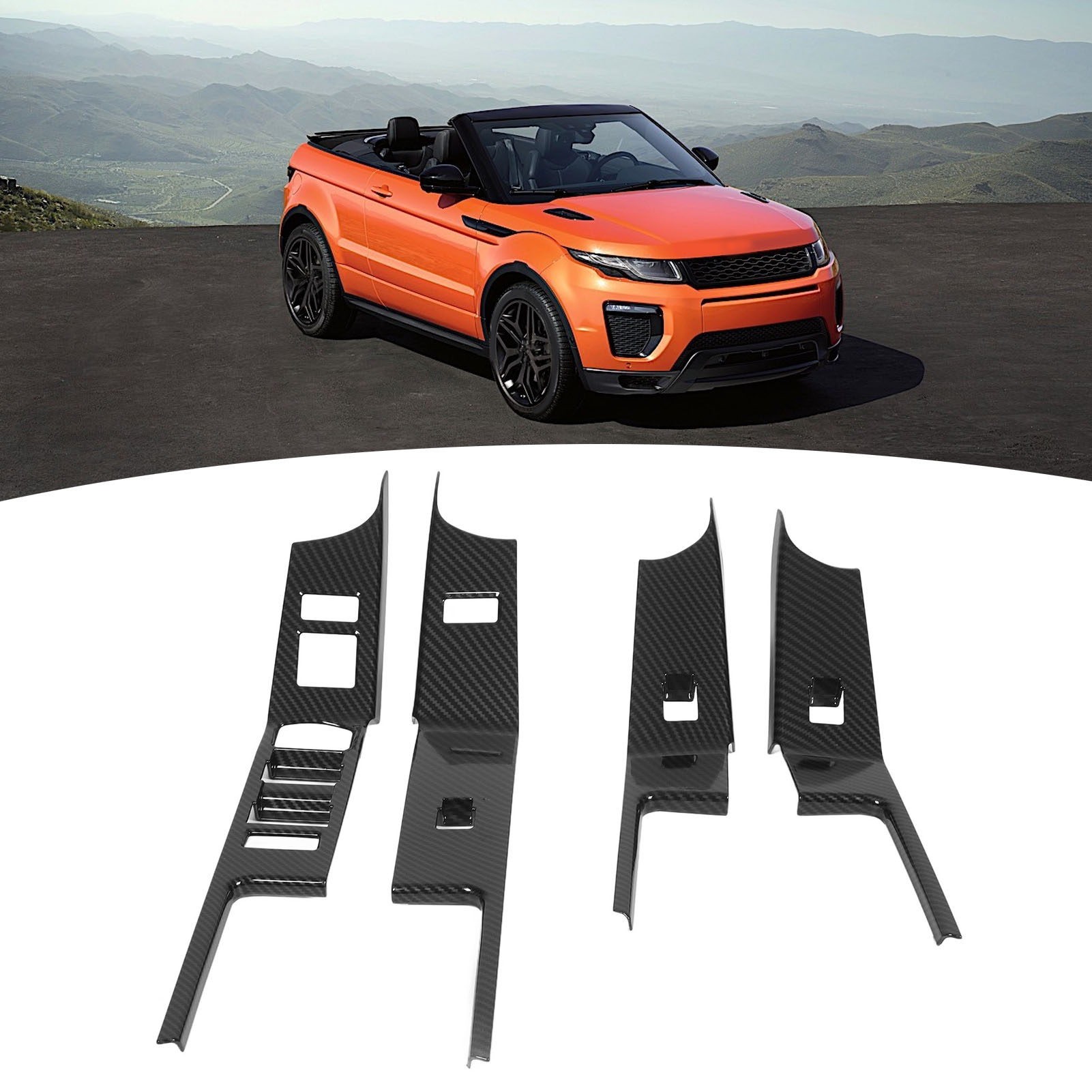 Dekorativer Aufnäher Für Den Fensterheberschalterrahmen Mit Carbonstruktur, Speziell Für Linkslenkerfahrzeuge Entwickelt, Passend Für Land Rover Range Rover Evoque Cabriolet 2017-2018 (oc03256).