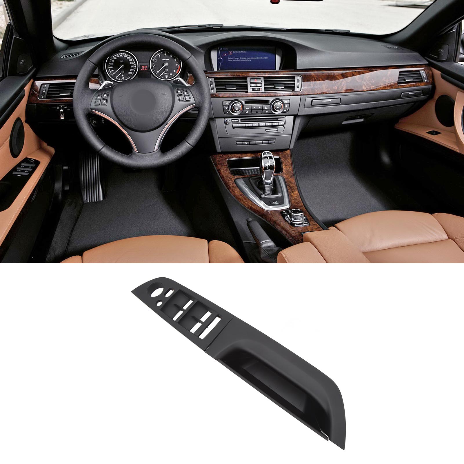 37,5 Cm Tür- Und Fenstergriffe Innen Auf Der Fahrerseite, Kompatibel Mit Bmw 3er E90 Limousine Vor-lci 2005-2008, Schwarz.