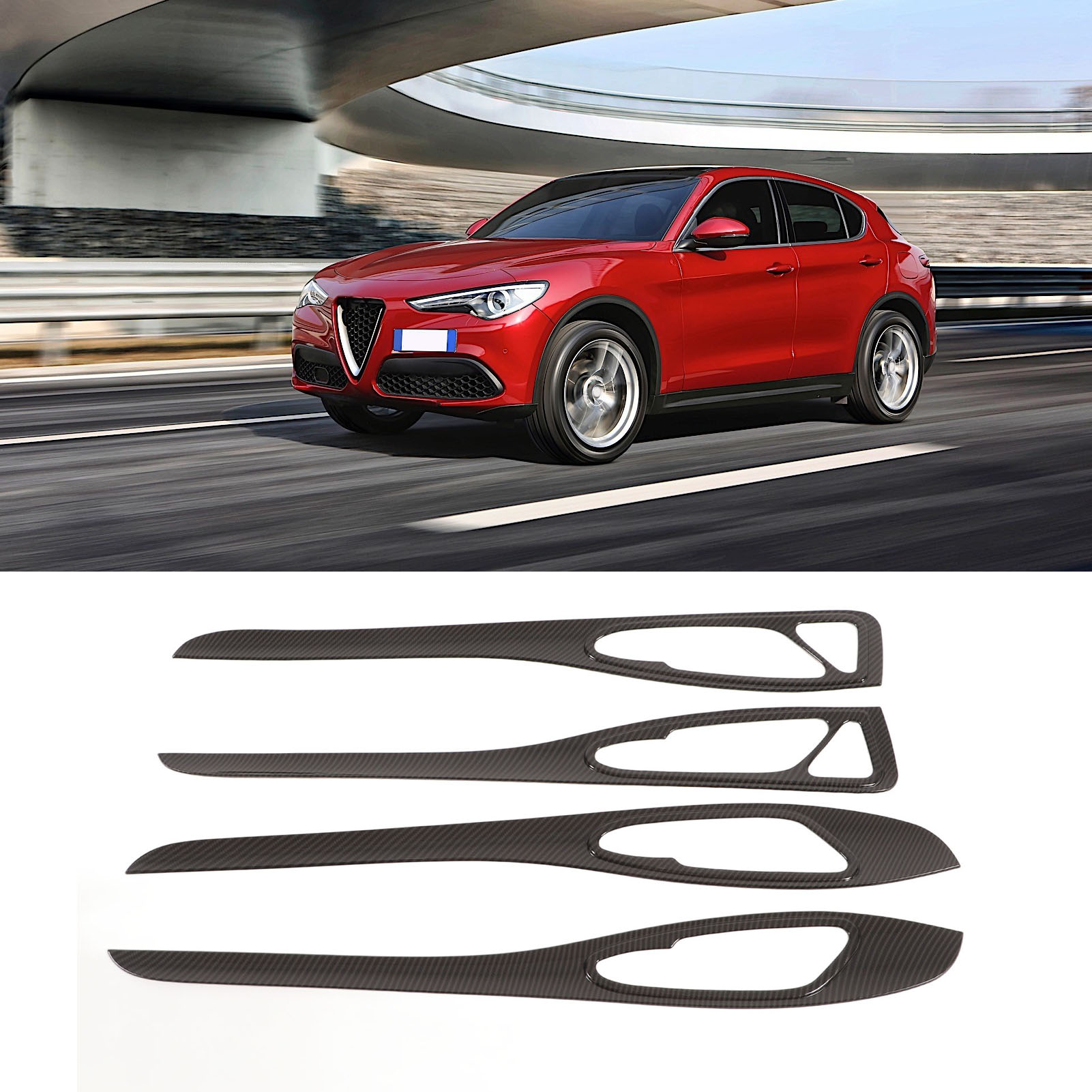 Türverkleidungen In Carbonfaser-optik, Passend Für Alfa Romeo Stelvio 949 2017-2020 (teilenummer: Oc04647) (übergröße)
