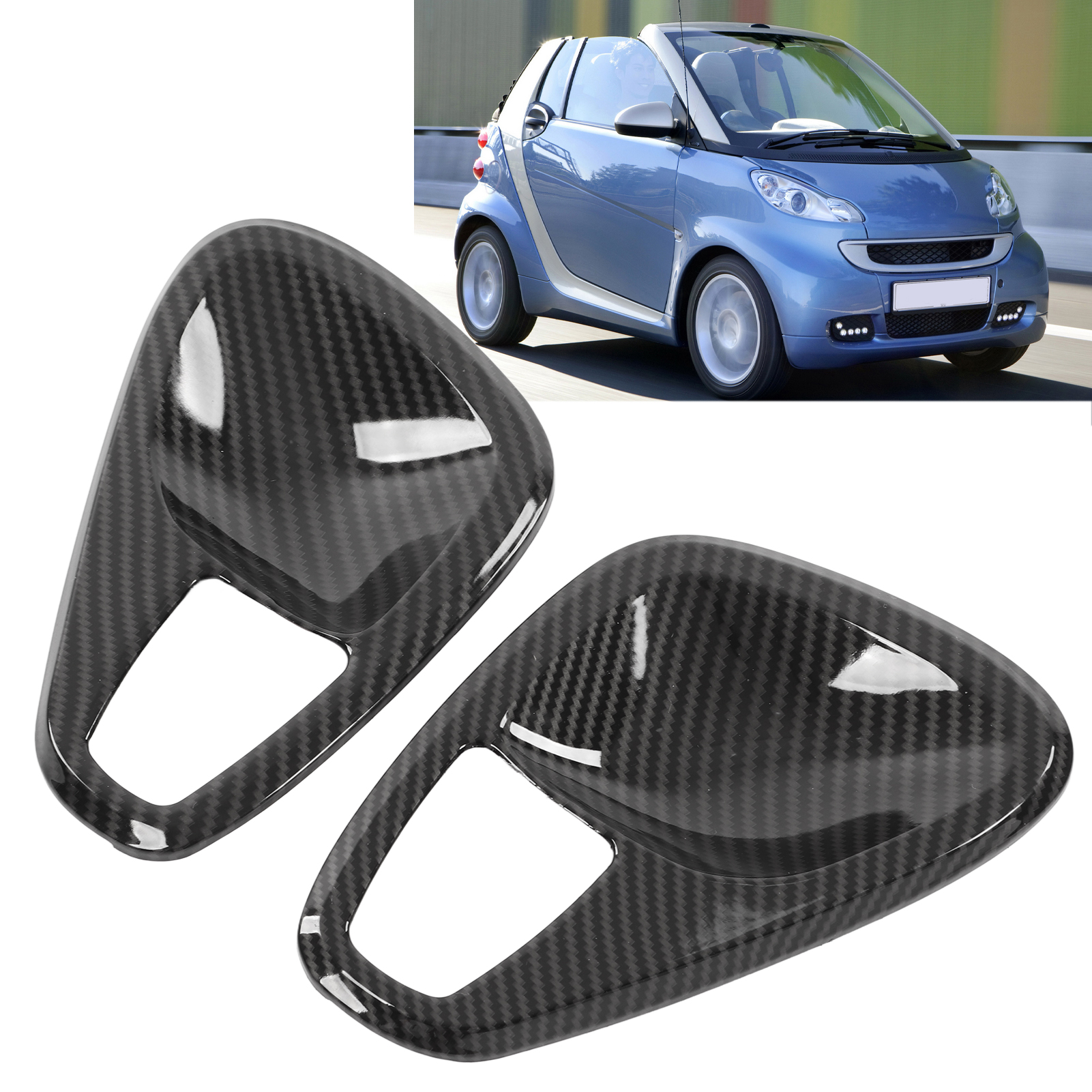 Türgriffrahmen-reparatursets Für Den Innenraum (ein Paar, Links Und Rechts), Carbonfaser-textur, Passend Für Smart Fortwo W451 2010-2014.