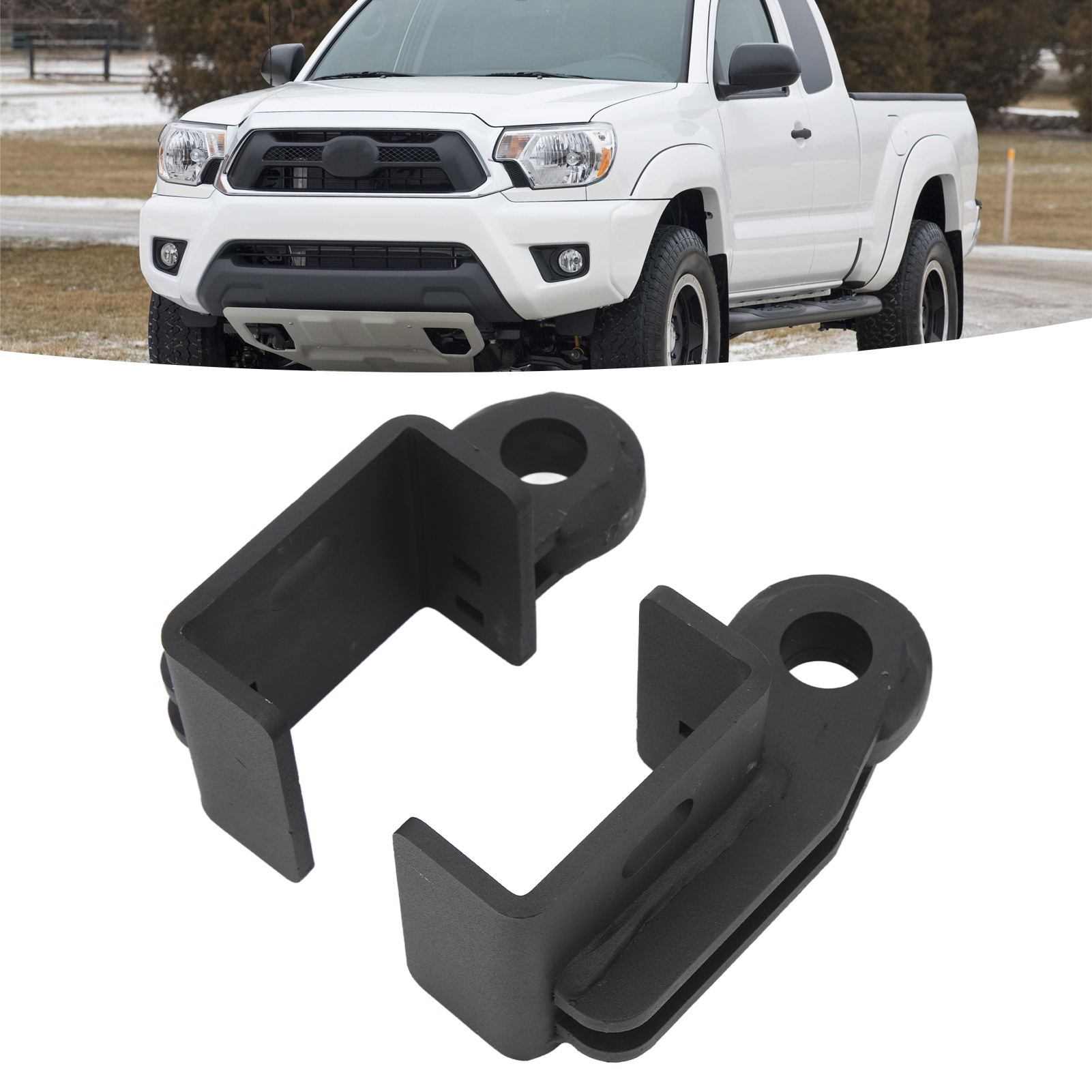 Vordere Anhängerkupplungshalterungen, Schwarz, Paarweise Verkauft, Passend Für Toyota Tacoma 2009-2023 (dy1062) (übergewicht).