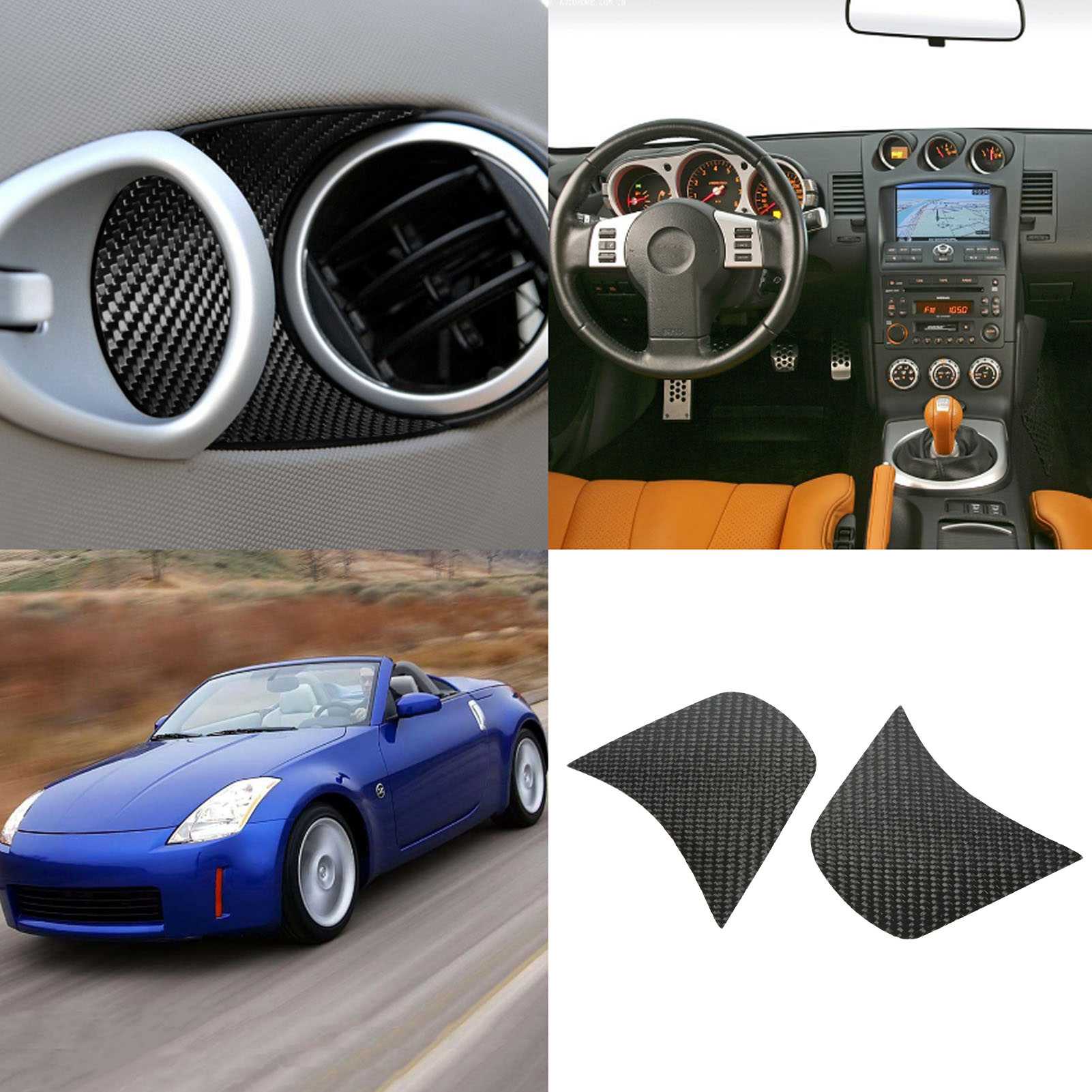 Türgriff- Und Getränkehalterblenden Aus Kohlefaser Für Den Innenraum Des Nissan 350z Und Z33 (modelle 2003-2008, Ein Paar, Links Und Rechts).