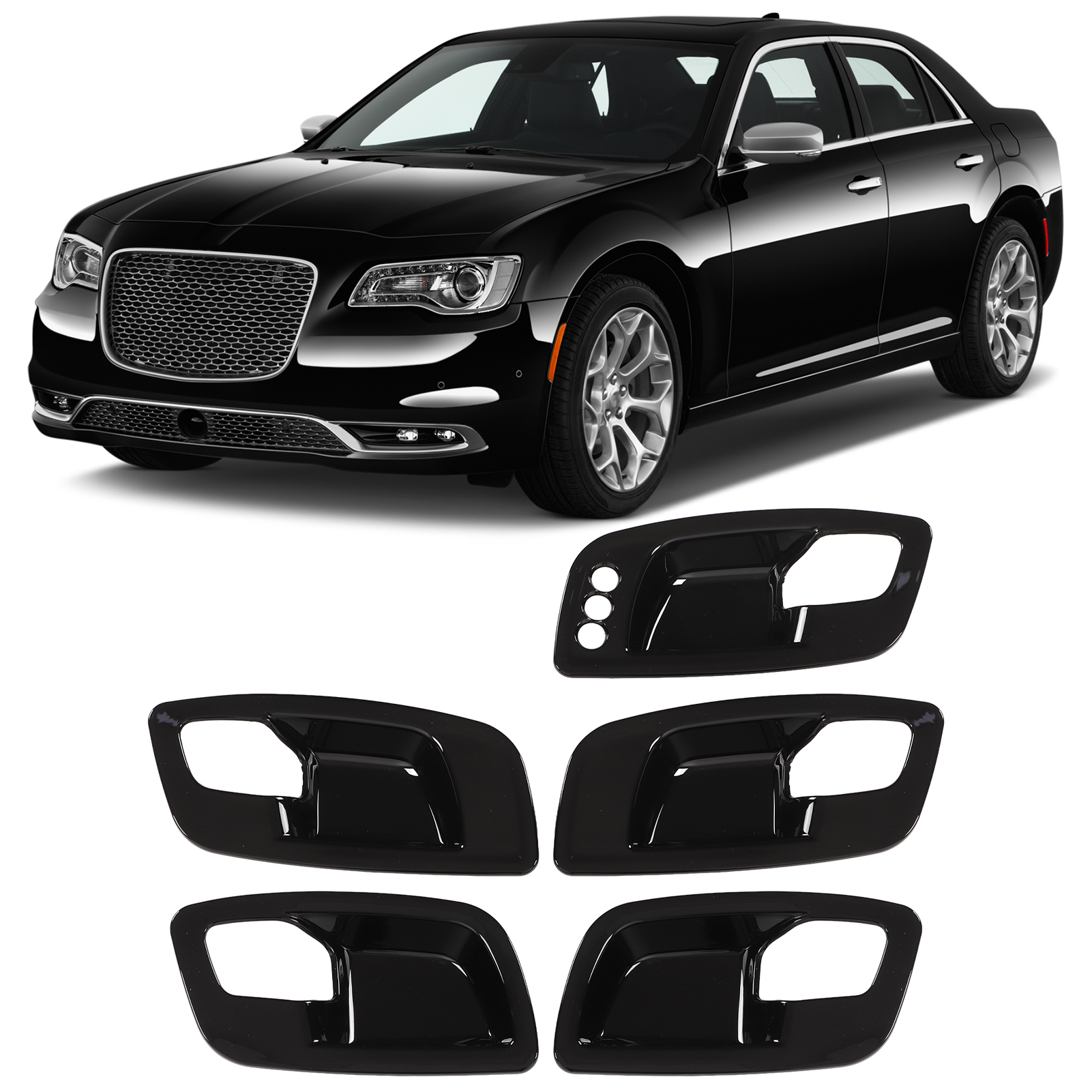 Türgriffblenden Für Den Innenraum Des Dodge Charger (2011–2021), Glänzend Schwarz