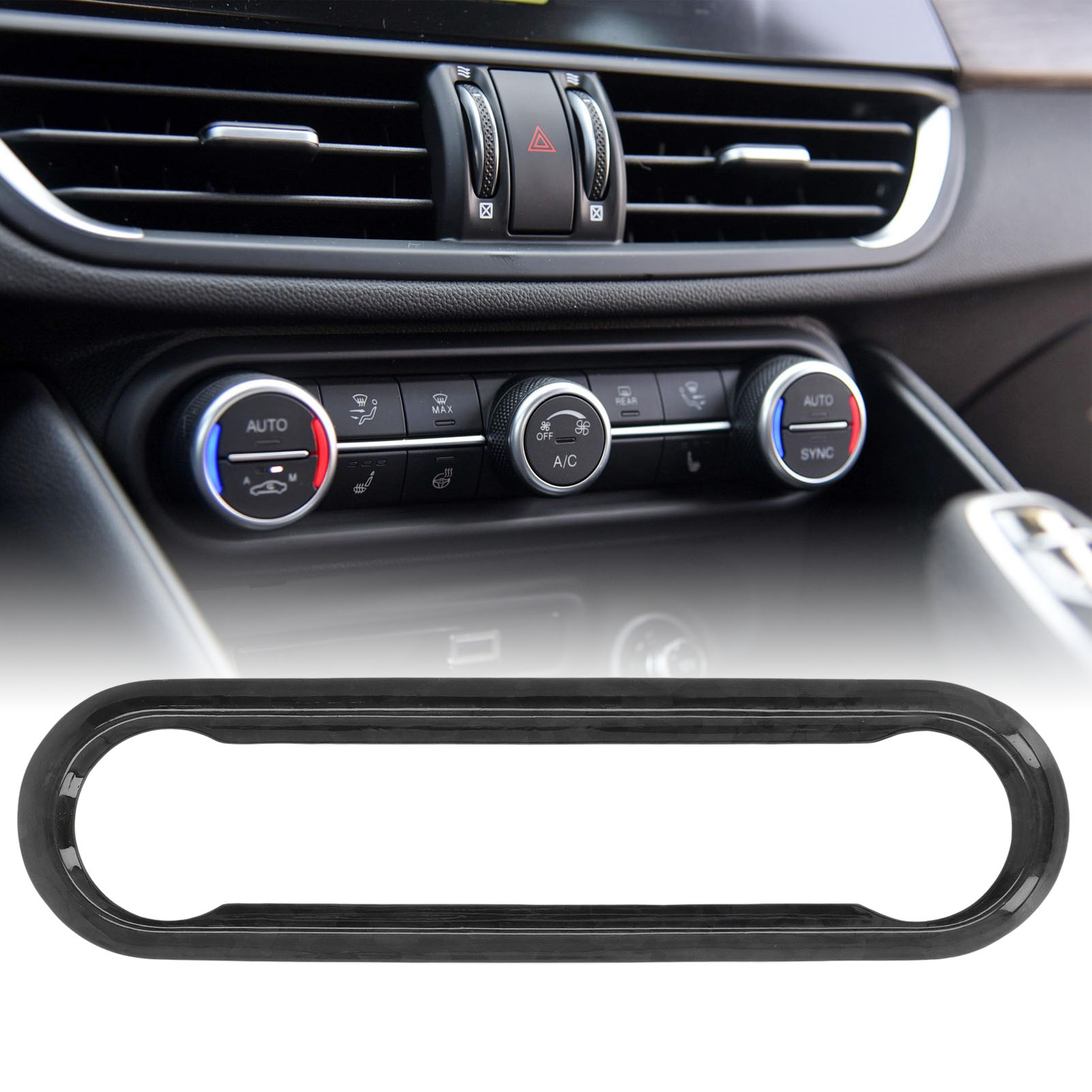 Dekorativer Aufnäher Für Den Rahmen Des Lautstärkereglers In Der Mittelkonsole Des Autos, Kompatibel Mit Alfa Romeo Giulia (952) Ab 2020 (referenz: Oc10345)