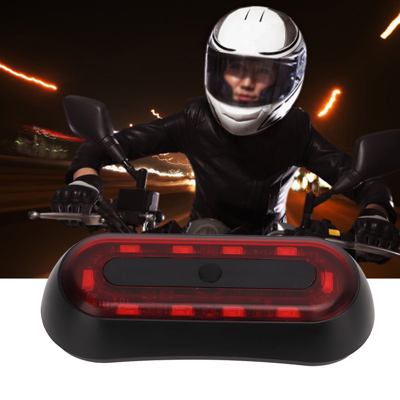Motorradhelmlampe, Signallicht, Rücklicht, Blinklicht, Blinkendes Rücklicht Für Nachtfahrten, Elektrische Fahrradhelmlampe (mit Integriertem Akku).
