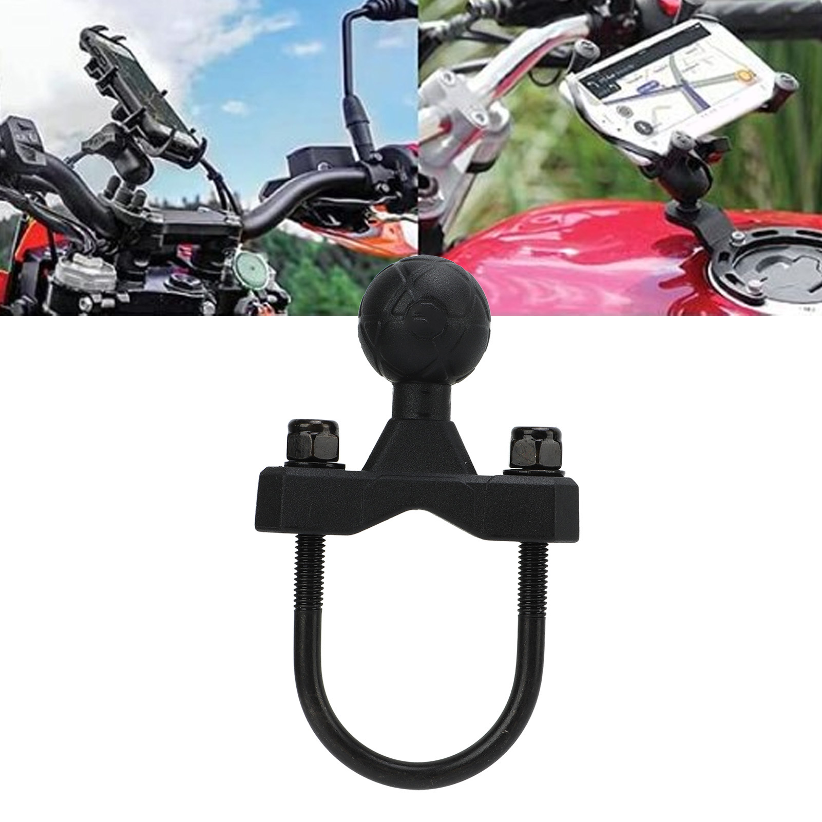Das 1-zoll-kugelgelenk Mit 3d-textur In U-form Passt Auf 13-36 Mm Führungsschienen Und Kann An Fahrrädern, Motorrädern, Lenkern, Spiegeln Usw. Montiert Werden.