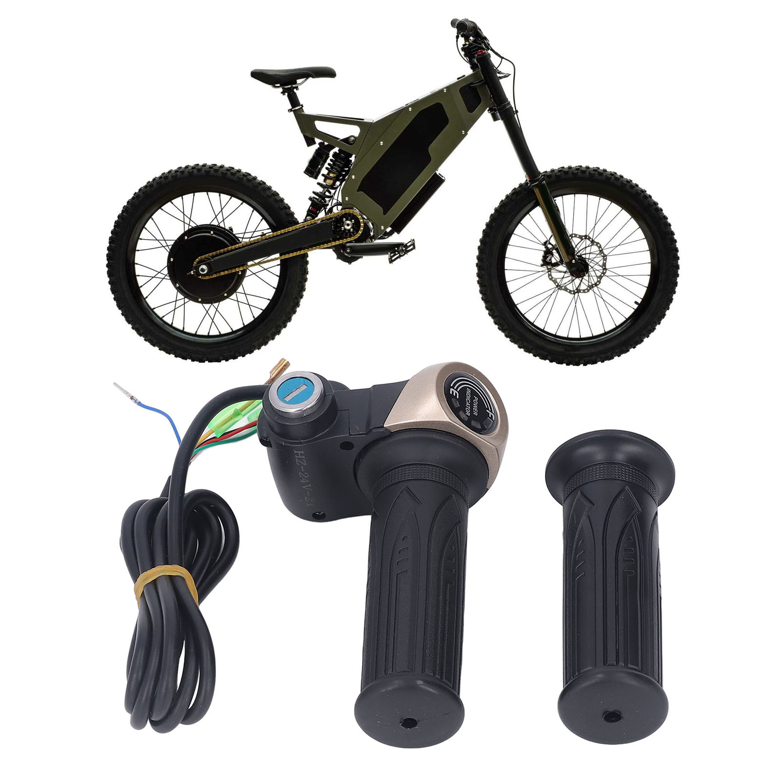 36v-72v Lcd-fahrradschlossgriff (mit 2 Schlüsseln) + Lenkerschutz + Alarm + 2 Fernbedienungen Für Elektrofahrrad/elektroroller (fernbedienungen Mit Integrierten Batterien) (batterien Im Lieferumfang E