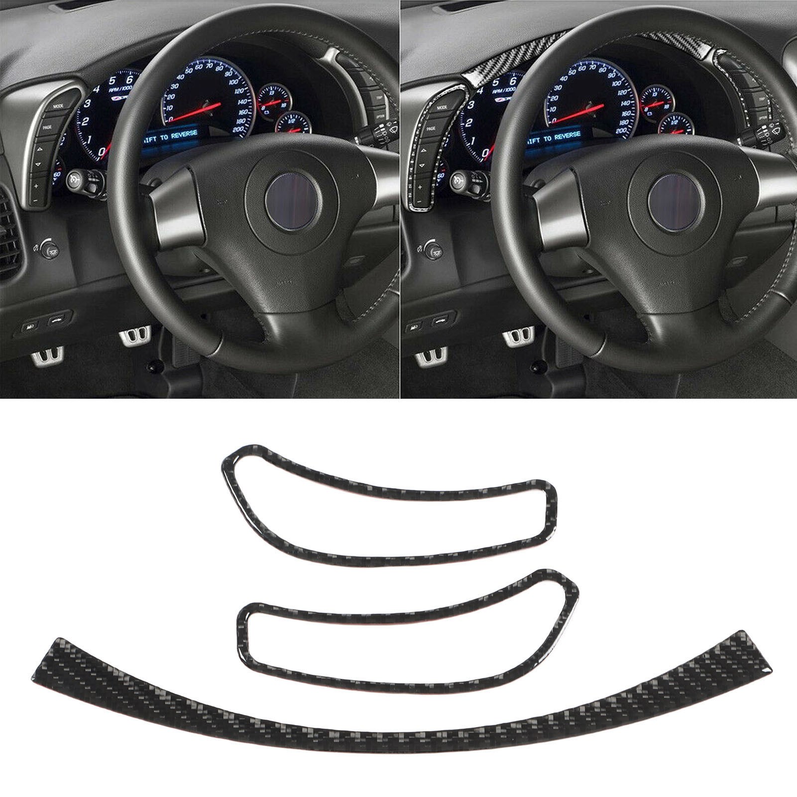 Interieuraufkleber Aus Kohlefaser Für Die Armaturenbrettverkleidung Der Chevrolet Corvette C6 (2005–2013)