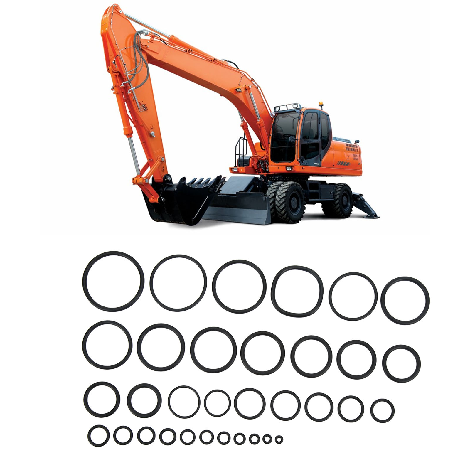 Satz Mit 376 Gummidichtungen Für Die Klimaanlage Eines Daewoo Dh Ec R Hydraulikbaggers (referenz: Lr-rr059)