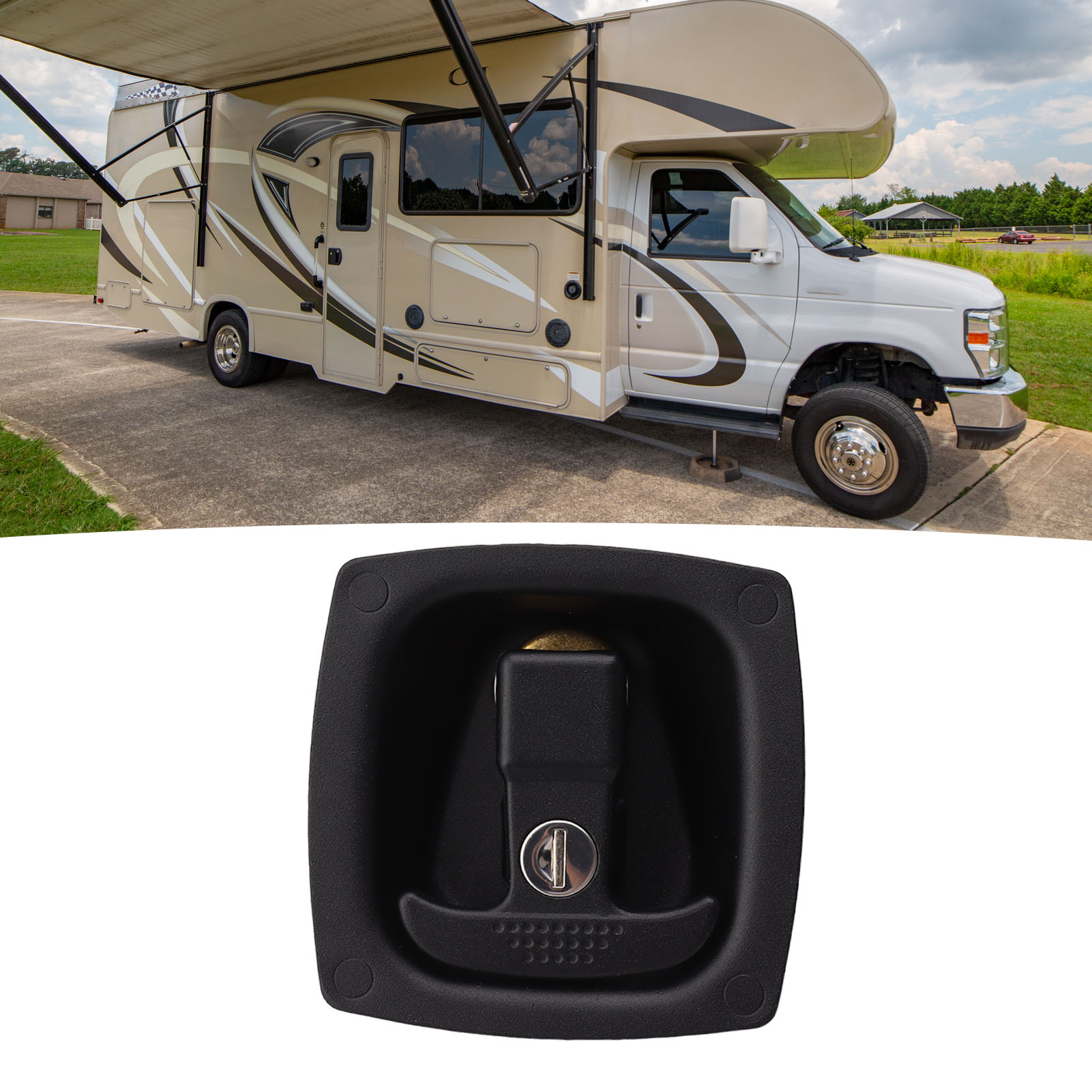 Wohnmobilzubehör, Offroad-werkzeugkasten Für Wohnmobile, 4 X 6 Mm Drehbares T-griff-schloss (referenz: 6204, Mattschwarzer Durchgangsbolzen)
