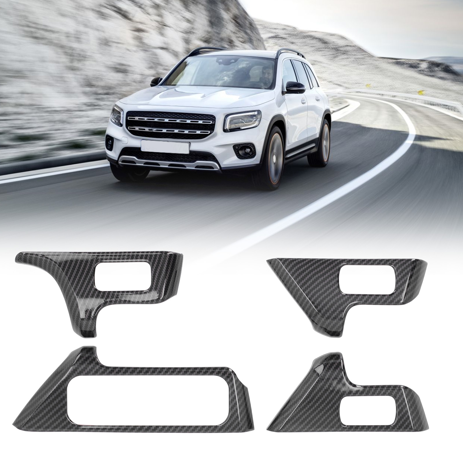 Dekorativer Aufnäher Aus Strukturierter Kohlefaser Für Den Fensterheber-bedienrahmen, Kompatibel Mit Mercedes-benz B-klasse Glb 2020 (x247) (oc04944)