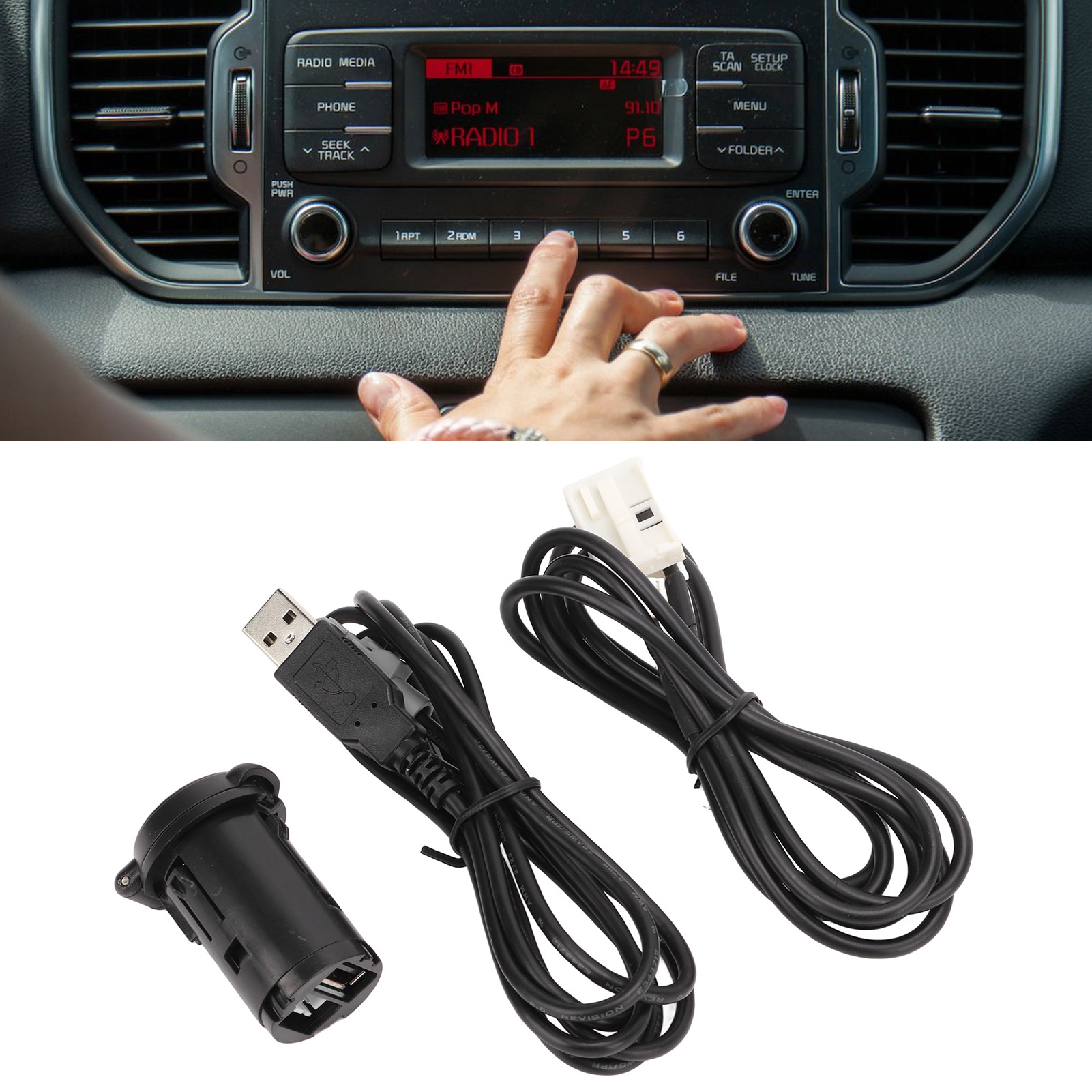 Usb-stecker-aux-auto-audiokabel, Kompatibel Mit Peugeot 206, 207, 307, 308, 407, 408, 508, 607, Citroën C3, C4, C5, C6, Rd43, Rd45.