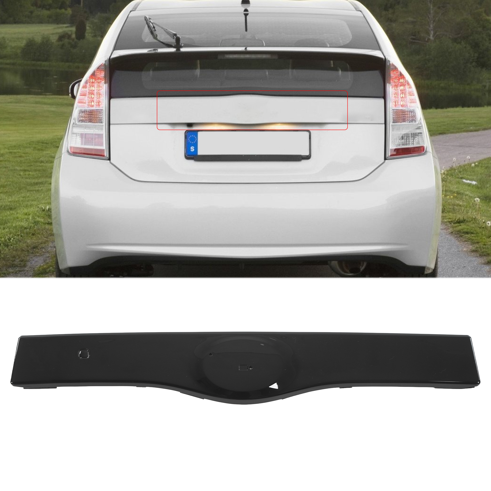 Zierleiste Für Den Heckklappengriff Für Toyota Prius 2004–2009, Teilenummer 7680147050c0 (übergroß), Schwarz