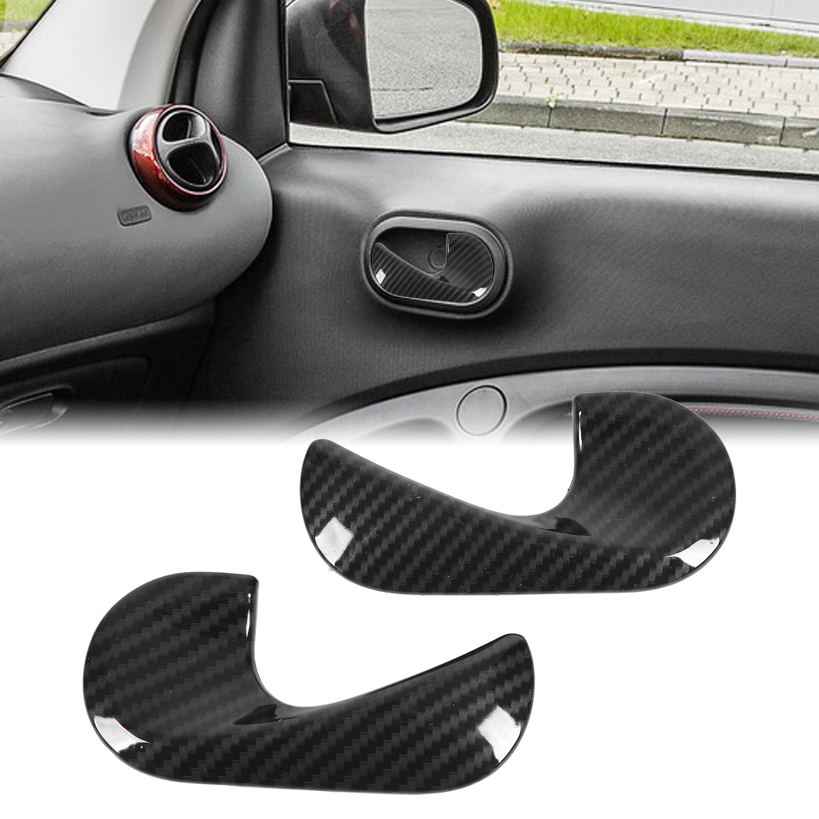 Türgriffblenden Mit Carbonfaser-textur Für Den Innenraum Des Smart Fortwo C453 (2015–2020)