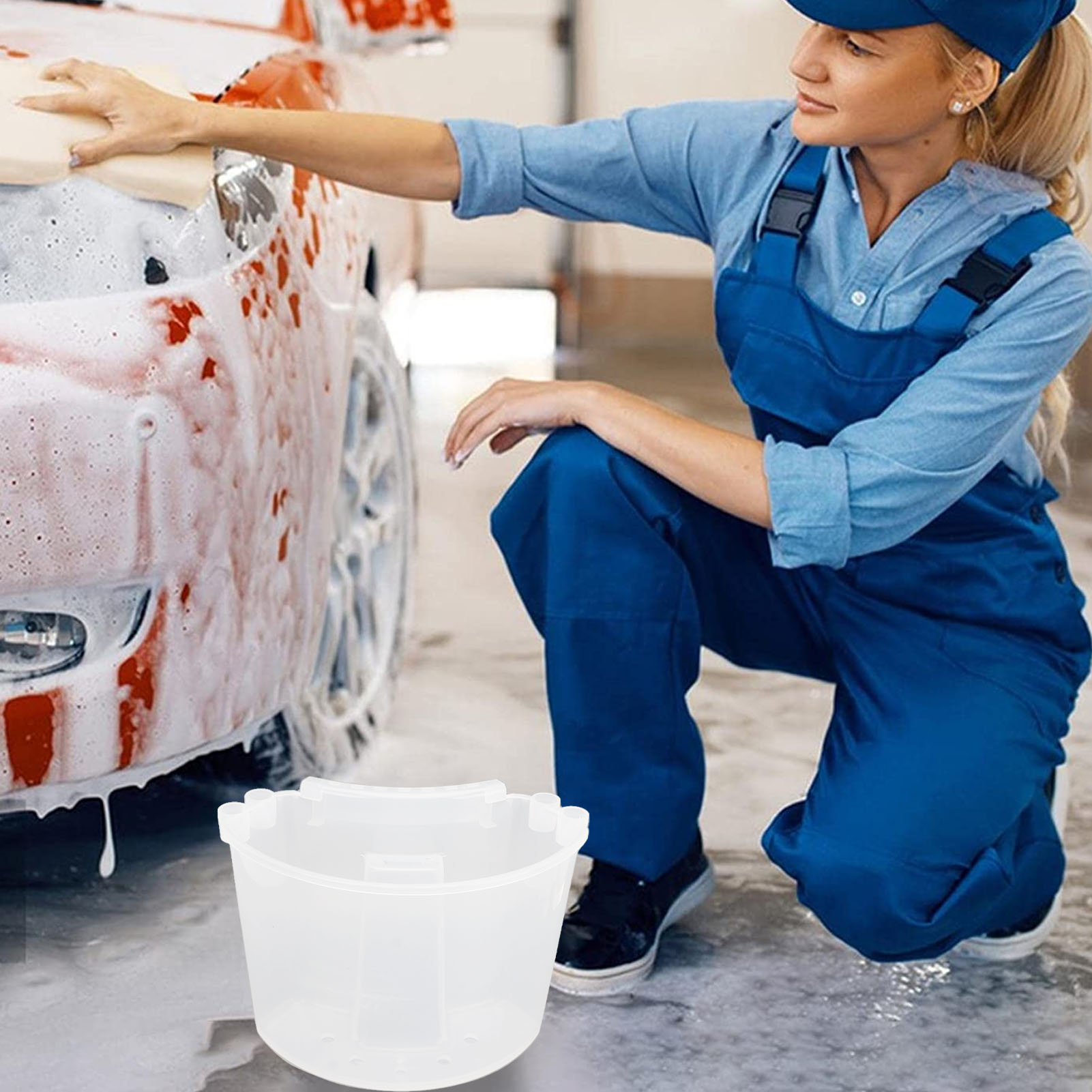 Amerikanischer Hänge-autowascheimer, Bietet Platz Für Bürsten, Für Die Autowäsche, Mehrzweck-autowascheimer, Professionelles Finish, Wagen (transparent) (kombinierbar Mit Sku: 1613230041211)