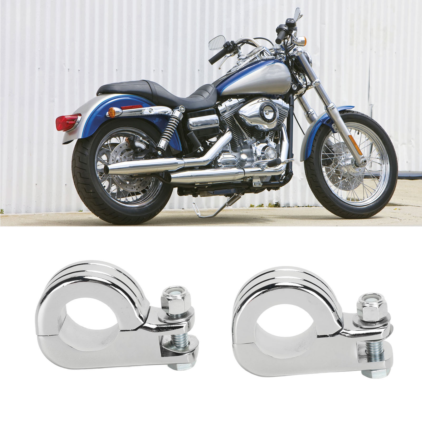 Universelle P-förmige Pedalstütze Für Motorradumbauten (paarweise Erhältlich) Für 1 1/4" 32mm Rennradlenker, Silber.