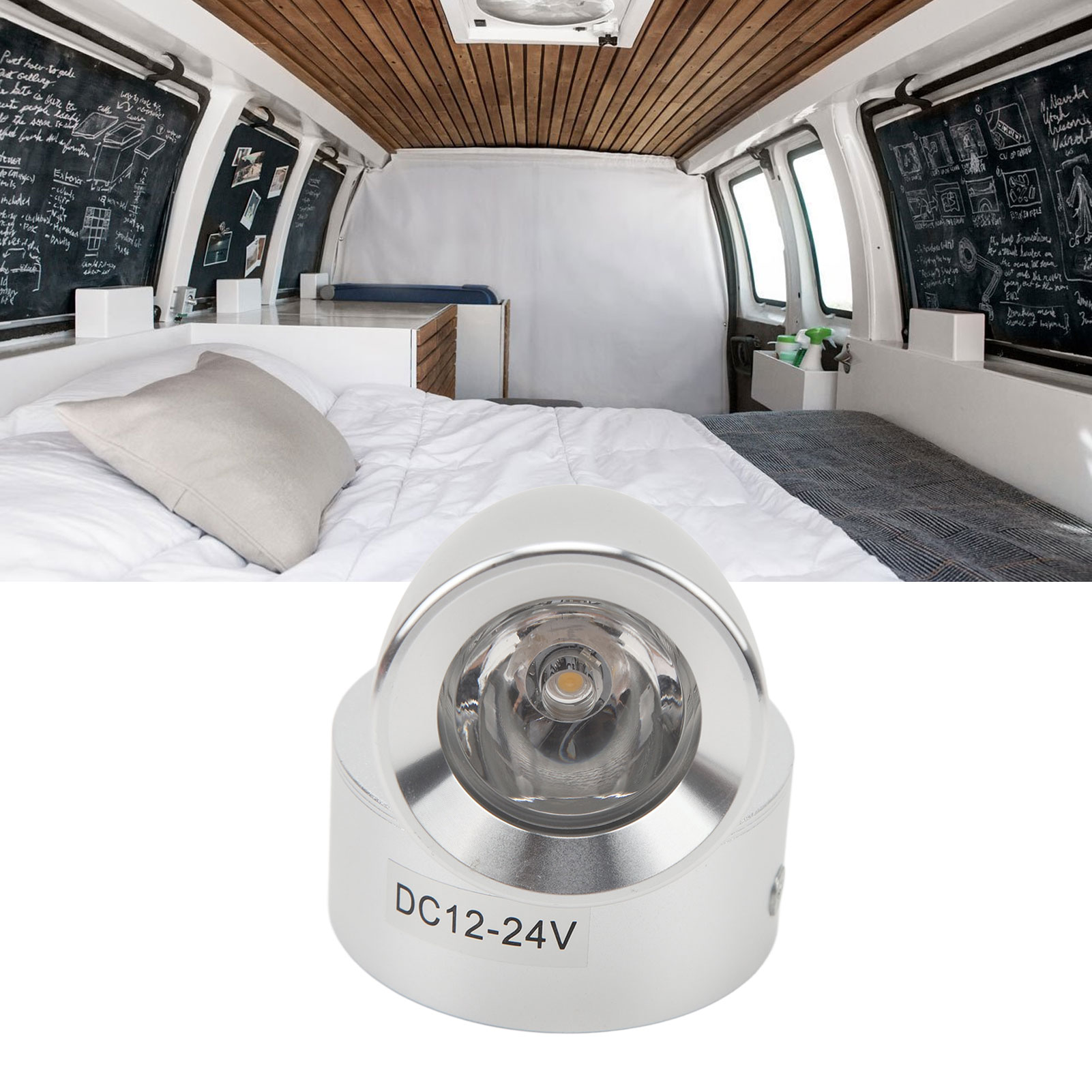 12–24 V Gleichstrom-leselampe Für Wohnmobile, Yachten Und Boote (art.-nr.: Py-rv208) Silber