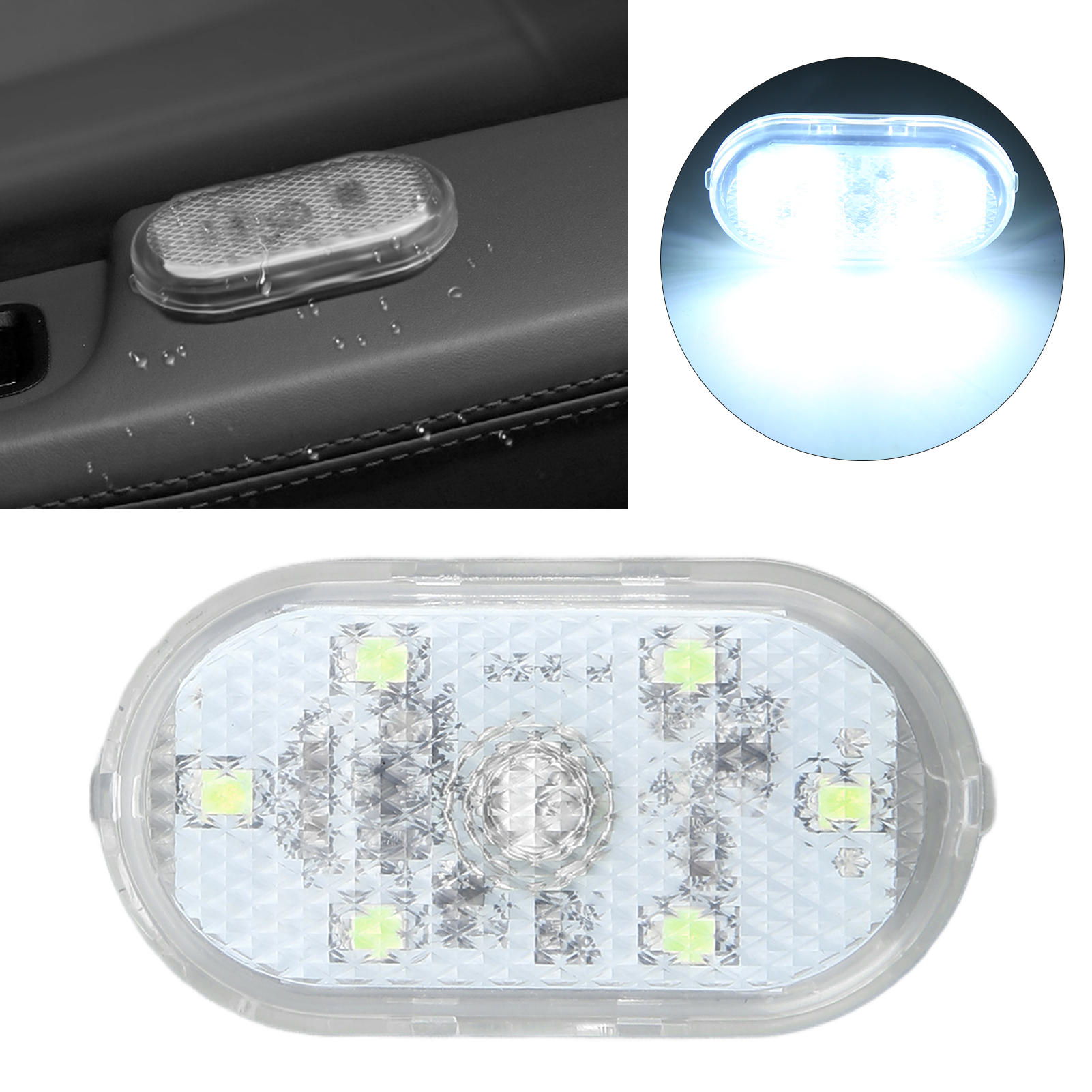 Ambiente-autobeleuchtung, Touch-lampe, Kofferraumbeleuchtung, Leselampe Mit Sensor, Nachtlicht (integrierter Akku Enthalten) (touch-version) Weiß
