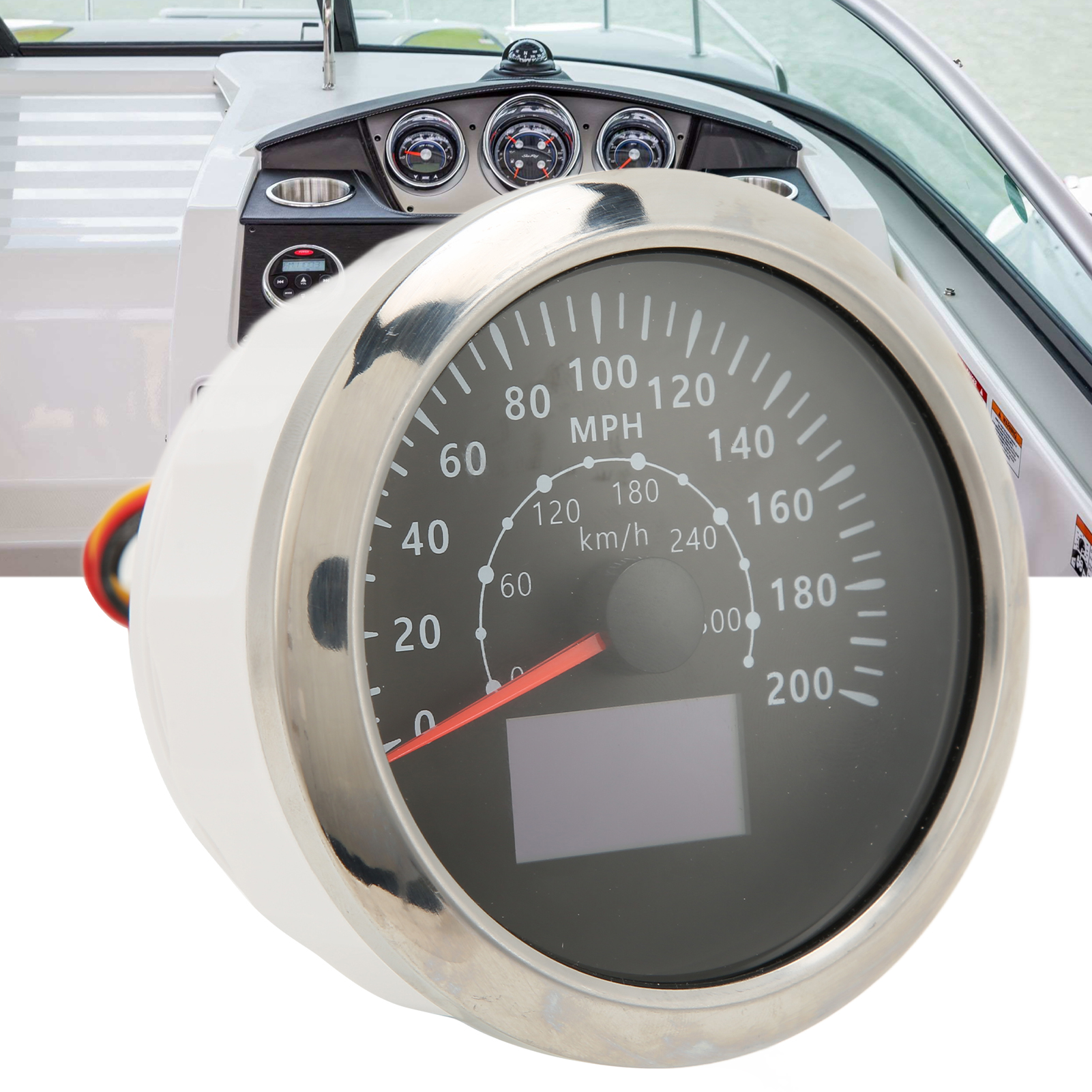 Armaturenbrettmodifikation Für Pkw, Wohnmobile Und Boote Bis 300 Km/h (200 Mph) Mit 85-mm-gps-bildschirm Und Kurzstrecken-nullpunktfunktion (weiß, Teilenummer: Cx8218) (schwarz, Teilenummer: Cx8217) S