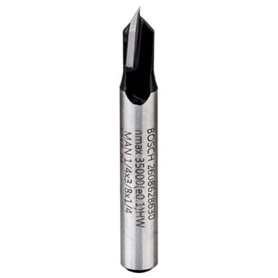 V-Nutfräser 1/4" ø 6,3 mm l 9,2 mm g 45 mm 90° - 2608628630 - Bosch