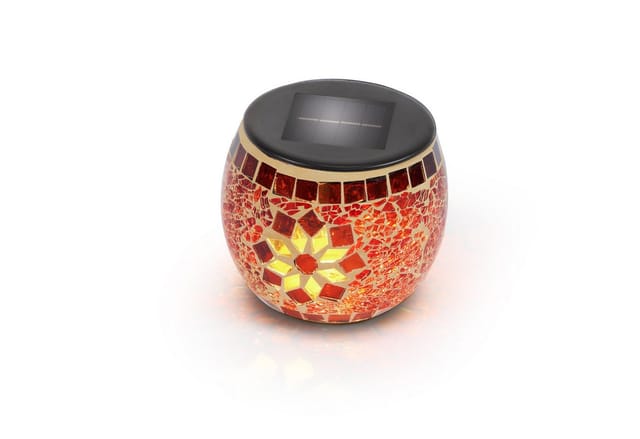 Solarleuchte für außen brillant Mosaik Bruchglas Tischleuchte IP44 102066 - Esotec