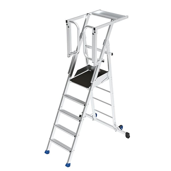 Matisère - Mobile Podestleiter klappbar 5 Stufen - Maximale Arbeitshöhe 3.25m - PIRL5RM-PS
