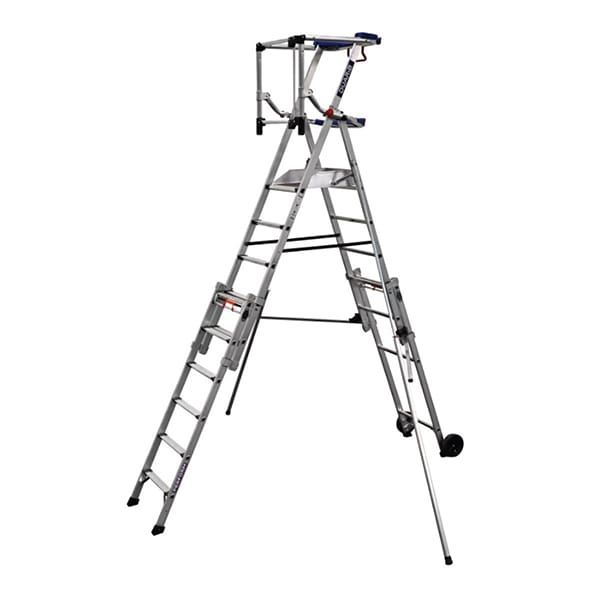 Teleskopische Stehleiter 3 bis 5 Stufen - Maximale Arbeitshöhe 3.28m - PIRLXT5-P