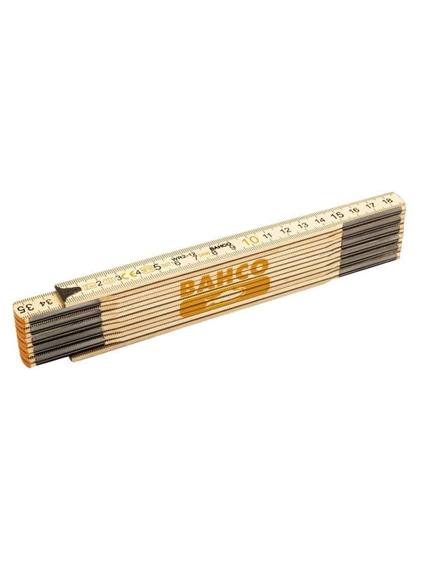 Bahco Gliedermaßstab, Holz, 12 Glieder, metrisch 2 m