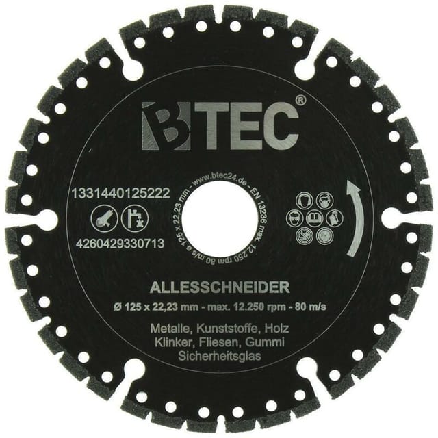 Btec - Diamanttrennscheibe allesschneider ø 230 mm Bohrung 22,23 mm
