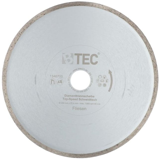 Btec - Diamanttrennscheibe Fliese Schneidtisch ø 200 x 25,4 mm