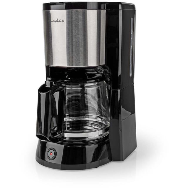 Nedis - Filterkaffeemaschine 12 tassen 1000 w schwarz/silber KACM260EBK
