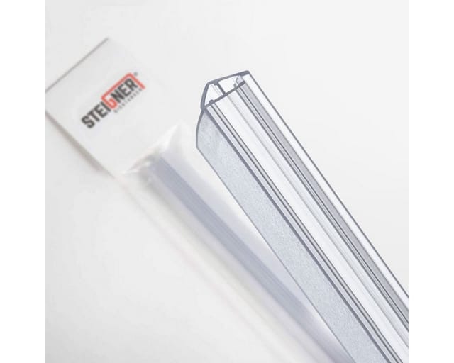 Duschdichtung UK02 Ersatzdichtung für Dusche Wasserabweiser, l, 30 cm, (Einzeldichtung), 6mm bis 8mm Glasstärke - Steigner