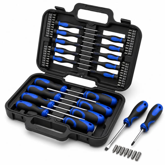 58 tlg Schraubendreher und Bit Set Kreuz Schlitz Torx Sechskant ph T10-T30 H2-H6 uvm - Bituxx