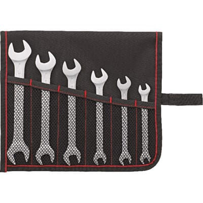 FORMAT Doppelmaulschlüssel-Set DIN3110 7-19mm 6-teilig in Rolltasche
