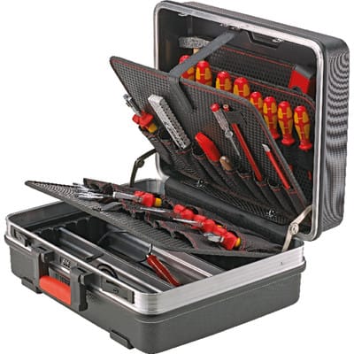 Werkzeugkoffer 470x360x210mm abs, mit Taschen - Format