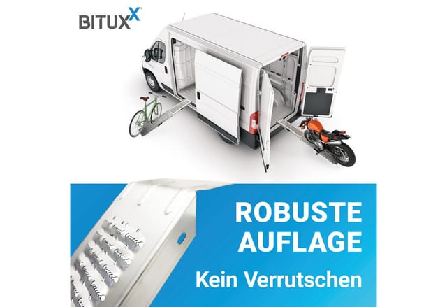 Bituxx - Klappbare Auffahrrampe 180 cm Auffahrschiene Motorradrampe 200Kg Stahl