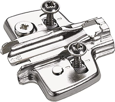 Hettich - Kreuzmontageplatte Stahl vernickelt D=5,0 mm ø 5 x 12 mm mit Euroschrauben