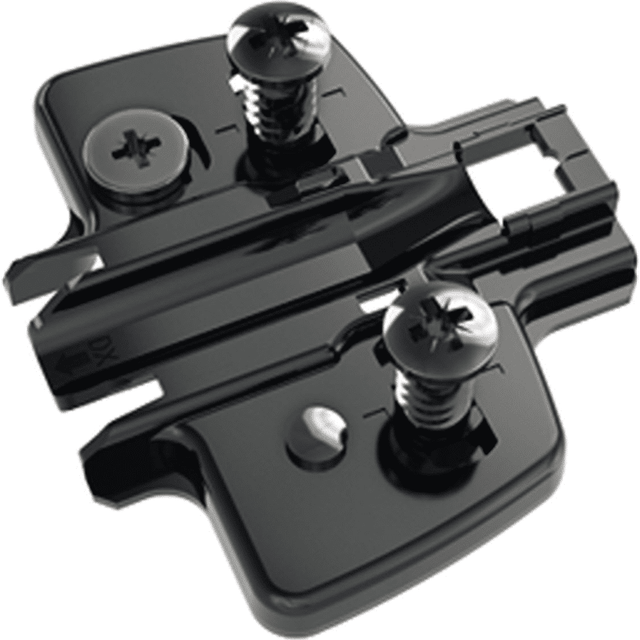 Hettich - Sensys Kreuzmontageplatte Dir-HV schwarz m. Euroschr. ø5x12 Dist. 0,0 mm