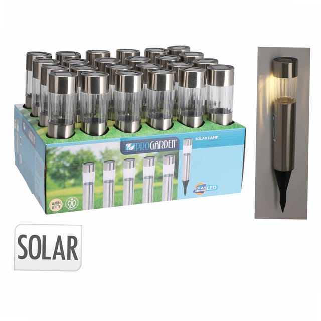 Edelstahl Zylinder Solarleuchte Progarden