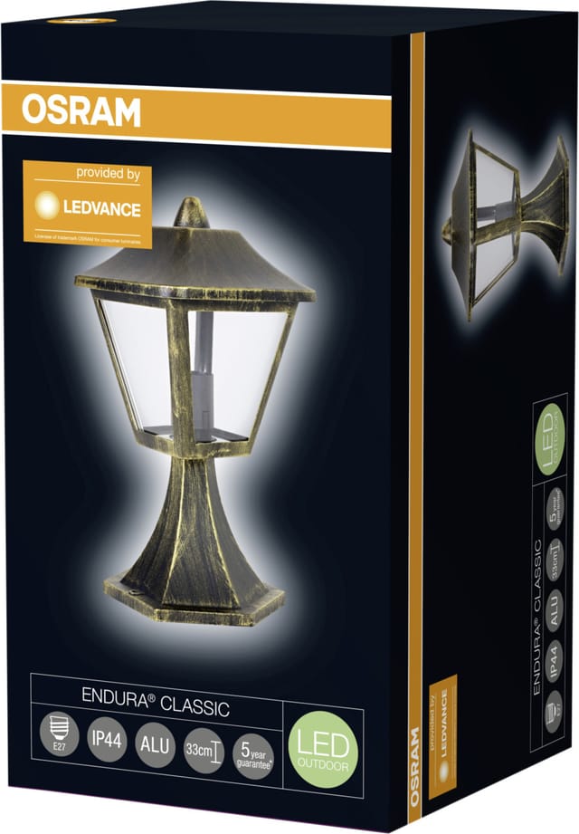 Ledvance - Wegeleuchte Endura Classic schwarz/gold Außenleuchte
