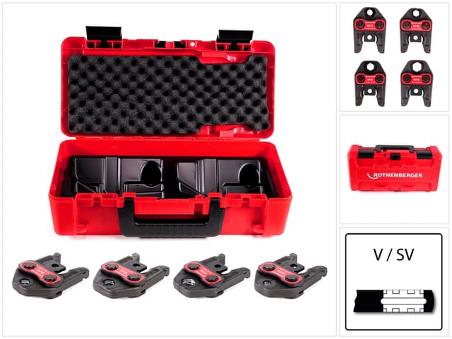 Rothenberger - Pressbackenset mit Presskontur sv 15-18-22-28 mm