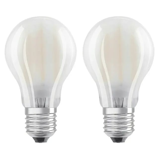 Osram - LED-Lampen, klassische Kolbenform, 75 Watts Ersatz, E27, A-shape, 2700 Kelvin, Warm weiß, Klares Glas, 2-er Pack