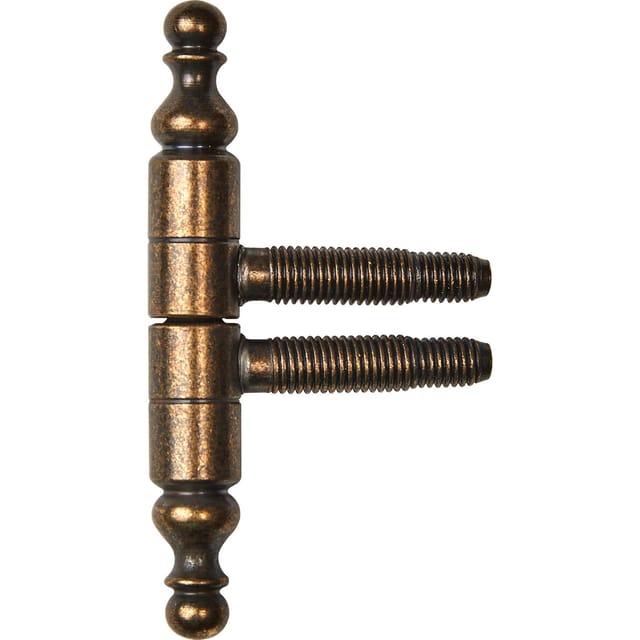 SFS - Einbohrband mit Zierkopf Türband 3-Gewindebolzen ø 13mm Messing patiniert