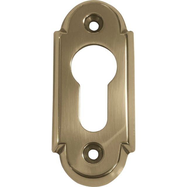 Grundmann - Zylinderrosette pz, wg oval, 32 x 74 x 6mm, Messing poliert schutzlackiert, 1 Stück Zubehör Türbeschläge