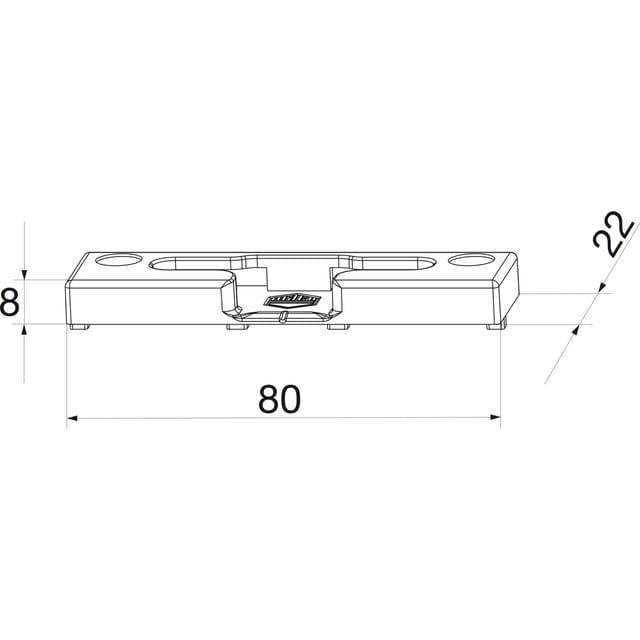 Maco - Kippschließteil pvc Bodenschwelle gkg/trocal ft 22 mm 13V universal silber