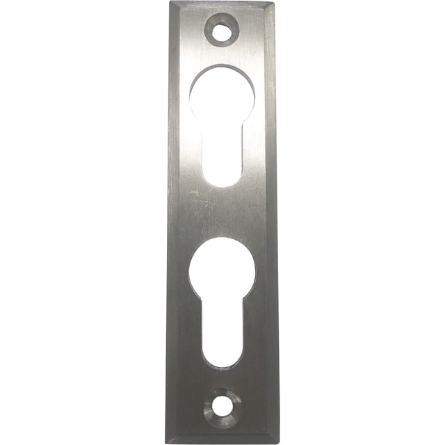PZ-Rosette mit 2 PZ-Lochungen, eckig, Edelstahl matt