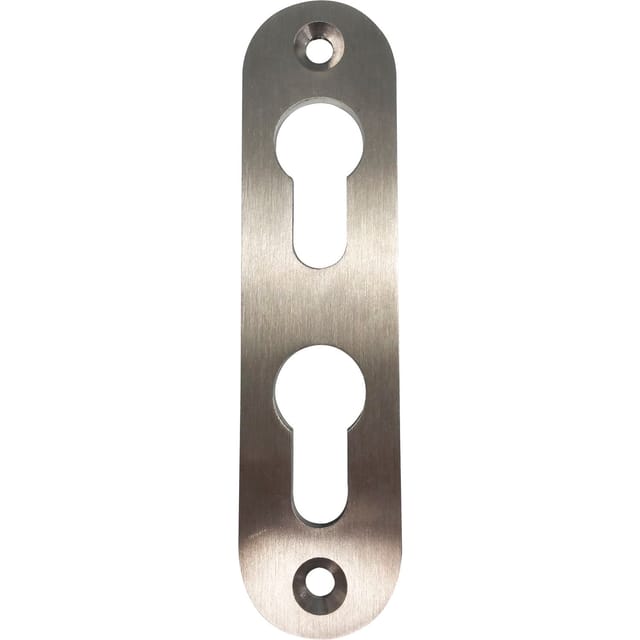 PZ-Rosette mit 2 PZ-Lochungen, oval, Edelstahl matt
